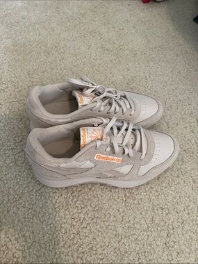 Reebok Beige and Orange Women's Athletic Sneakers